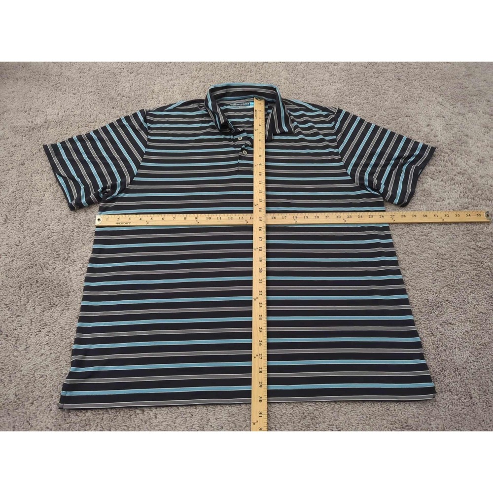 Roundtree & York Polo‎ Shirt Mens XXL Striped Golf Work Play Performance - Picture 3 of 6
